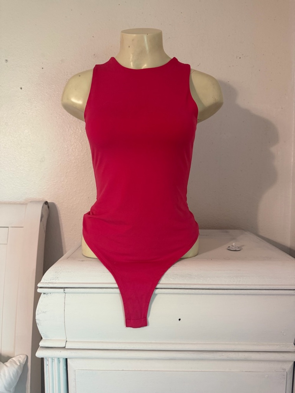 Sleeveless Red Bodysuit